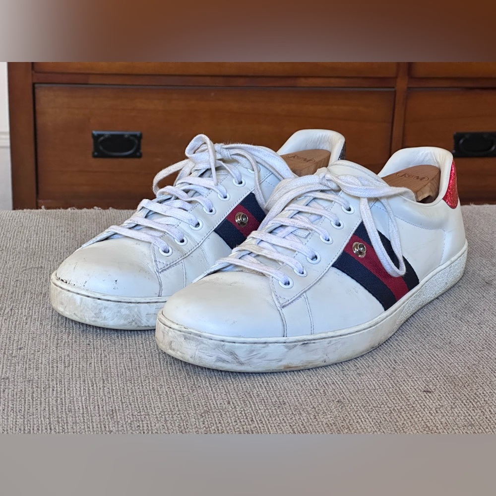 Gucci Ace Iconic Web Accent Low Top Men’s Fashion Sneakers Size 11 G 12 US